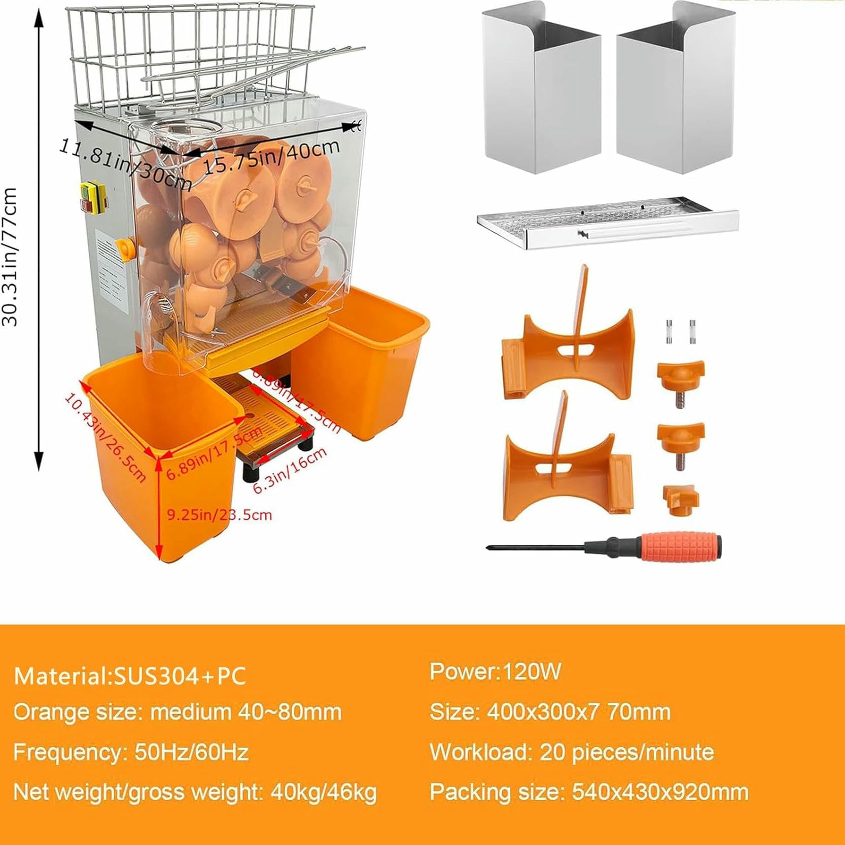Exprimidor eléctrico de cítricos, máquina automática Comercial, 20 Naranjas/min, exprimidor eléctrico de Naranjas, exprimidor Industrial para Zumo de limón.
