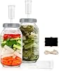 Fermentation Jars 2 Pack 2L Kimchi Container,Fermenting Jar with Airlock Perfect for Fermentation Kimchi Sauerkraut Sourdough Starter Kefir Glass Jars with Lids