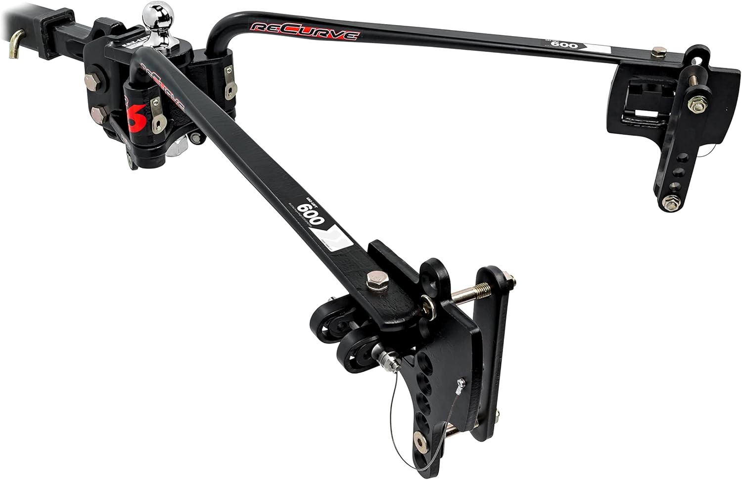 Camco Eaz-Lift ReCurve R6 600lb Camper/RV Weight Distribution Hitch - Features Premium Adaptive Sway Control & Includes 2" Hitch Ball w/8,000lb Max Rating - 800lb Max Tongue Weight Rating (48779)