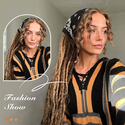 Miniatura 5 de HANNE Extensiones de rastas de doble extremo de 24 pulgadas para mujeres y hombres negros, 10 hebras de cabello sintético suave de ganchillo (rastas