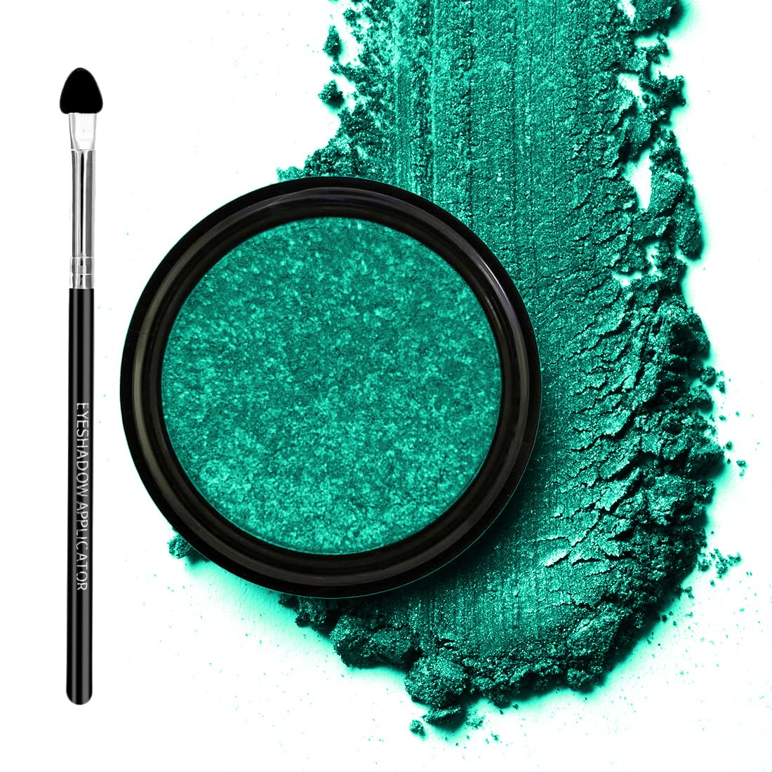 Coloressence Ultra Graphic Eyeshadow | 14 Shimmery Eyeshadow Shades With Glittery Effect | Long Lasting and Crease Resistant Finish | Eyeshadow Brush FREE - Emerald Elan