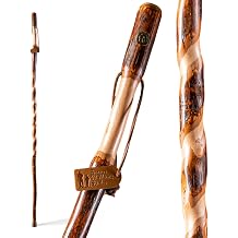 Brazos Rustic Wood Walking Stick, Twisted Hickory, Traditional Style Handle, for Men & Women, Made in the USA, 41"