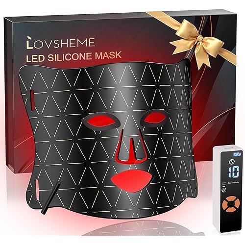 Red Light Therapy for Face, Enhance LED Face Mask Light Therapy for Acne, Wrinkles & Skin Rejuvenation, 3 Light Modes & Timing Settings, Eye Protection, Portable LED Face Mask Home Skincare