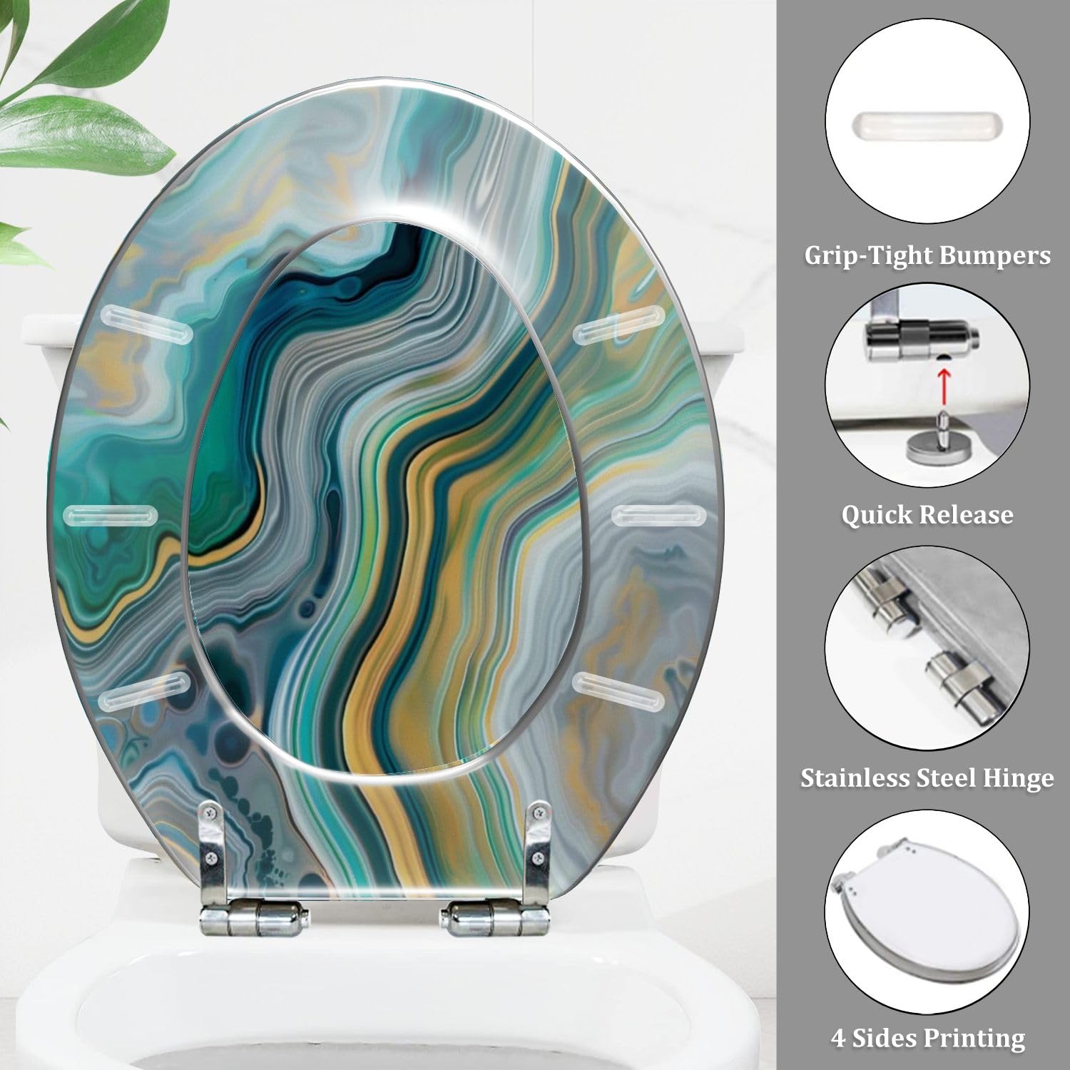Sedile WC allungato in resina per bagno domestico