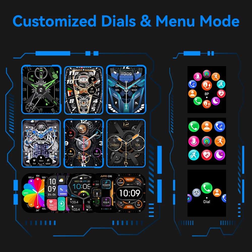 Multiple customizable watch faces and menu modes for CUBOT X1 Smart Watch