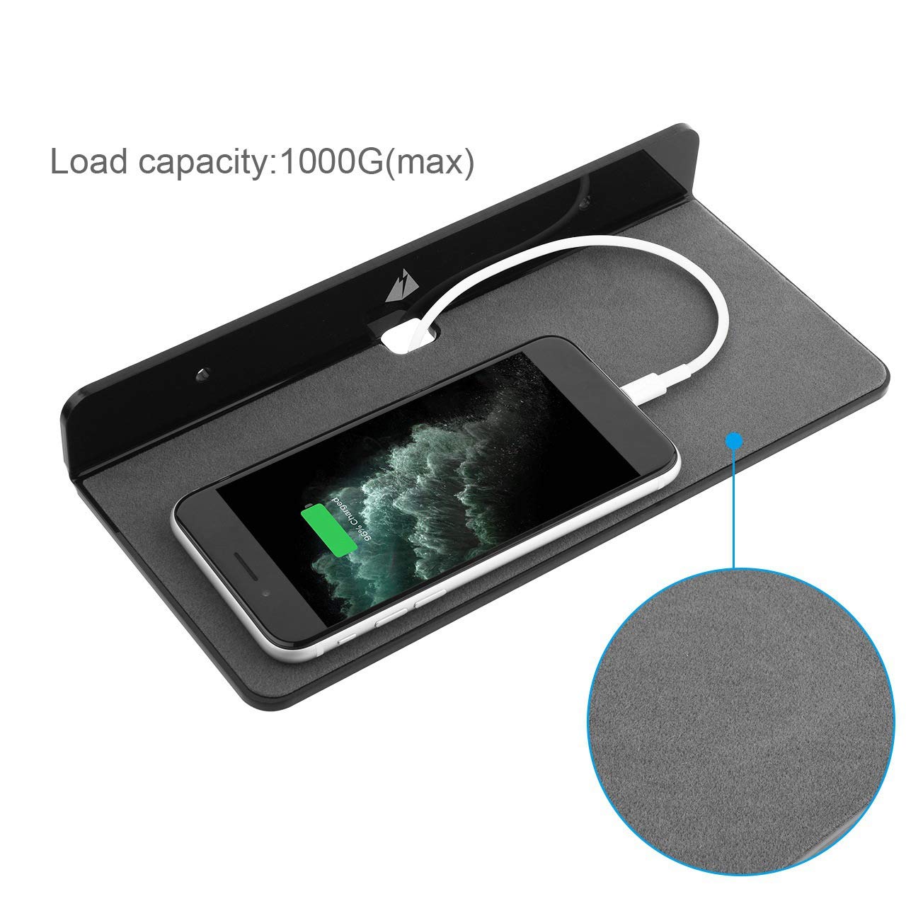 Mensola da parete in metallo, supporto per altoparlanti, mensola da parete, supporto per altoparlanti Bluetooth, telefoni cellulari, mensola per giocattoli, nero