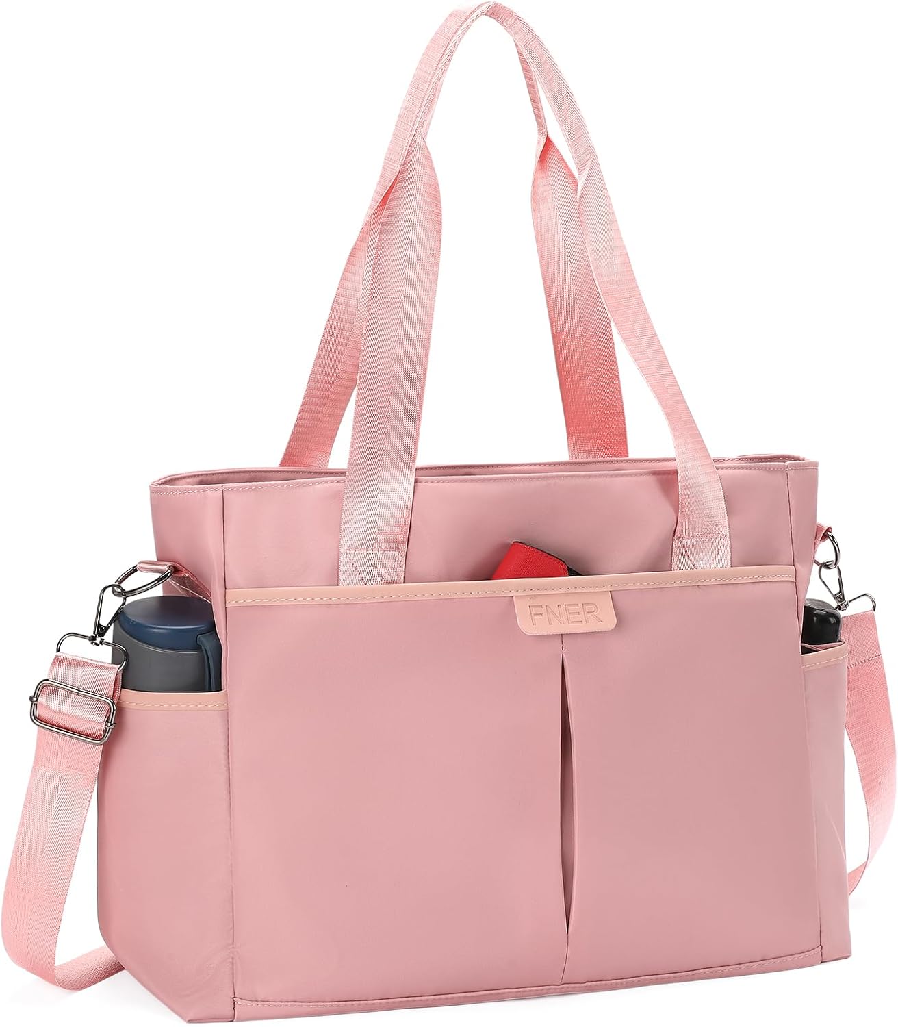 Tote Bag for Women with Zipper Travel Large Crossbody Shoulder Bag Handbag Water-resistant Nylon with Multi Pockets