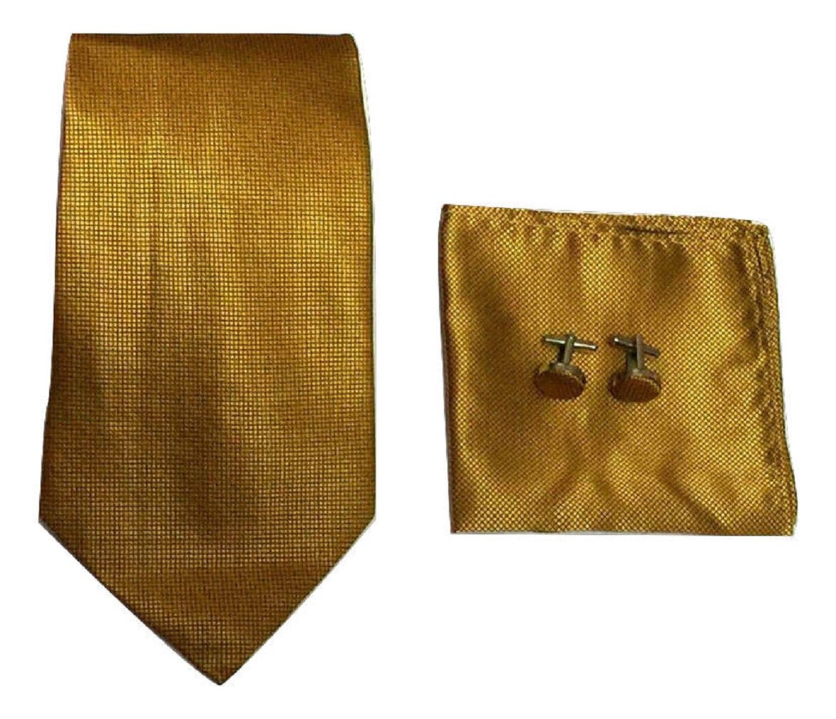 L&L® Golden Mustard Collection Woven Paisley Jacquard Silk Knit Satin Tie Wedding (Woven 10cm Wide Set)