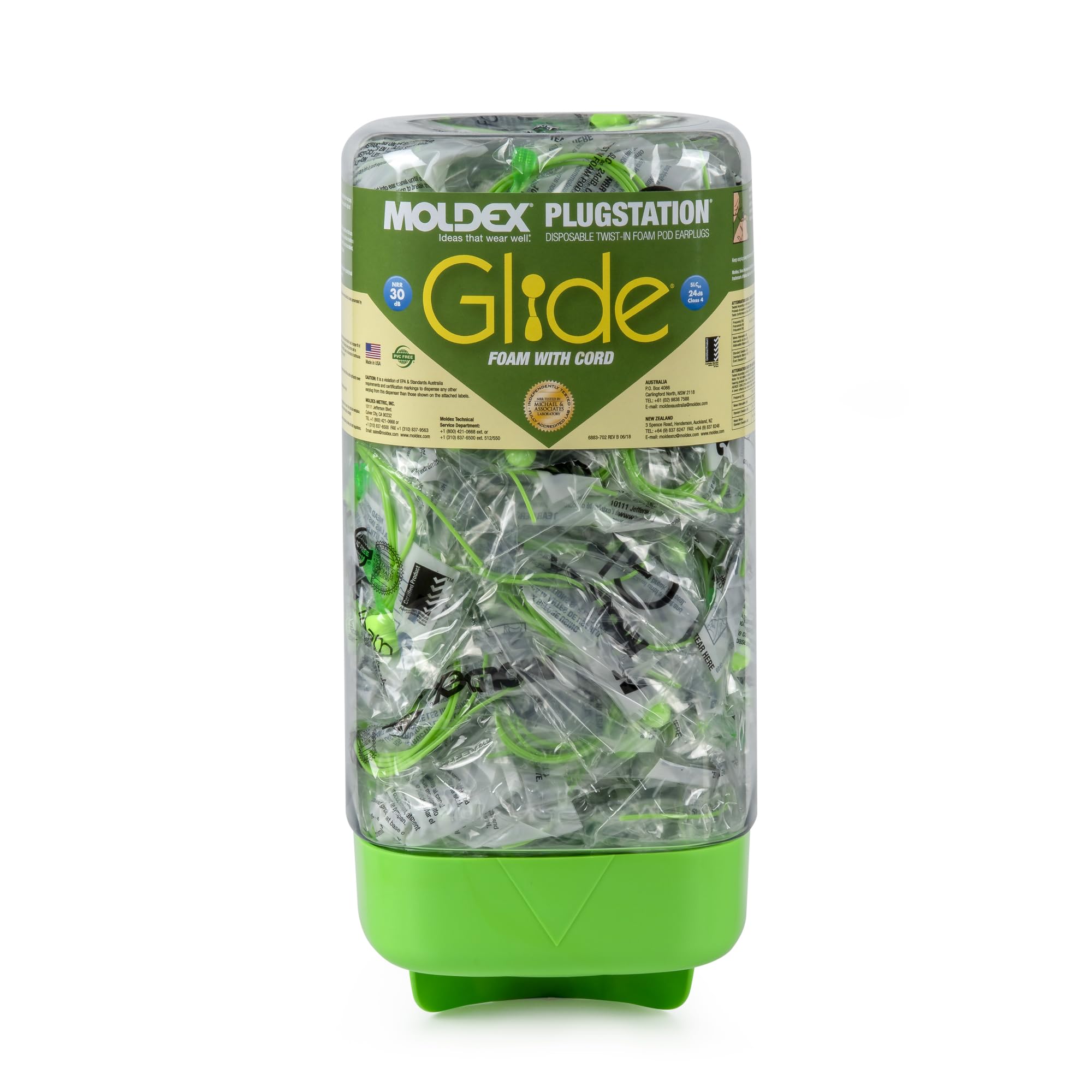 Moldex Glide(r) PlugStation(r) Corded Foam Earplug Dispenser 6883, NRR 30 dB
