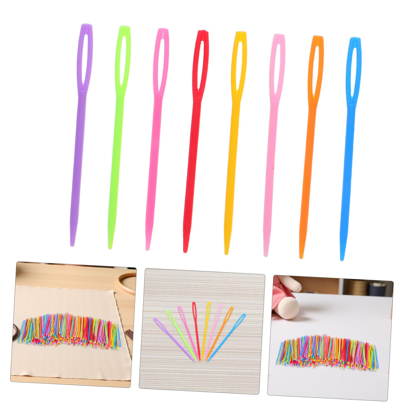 Hohopeti 2000 Piezas Agujas de Costura Plásticas Ojos Agujas Gruesas para Manualidades Crochet Principiantes