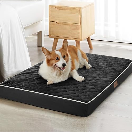 Miniatura 8 de WNPETHOME - Cama ortopédica para jaula de perros, XL, impermeable, extragrande, con funda extraíble y lavable, colchoneta acolchada con múltiples