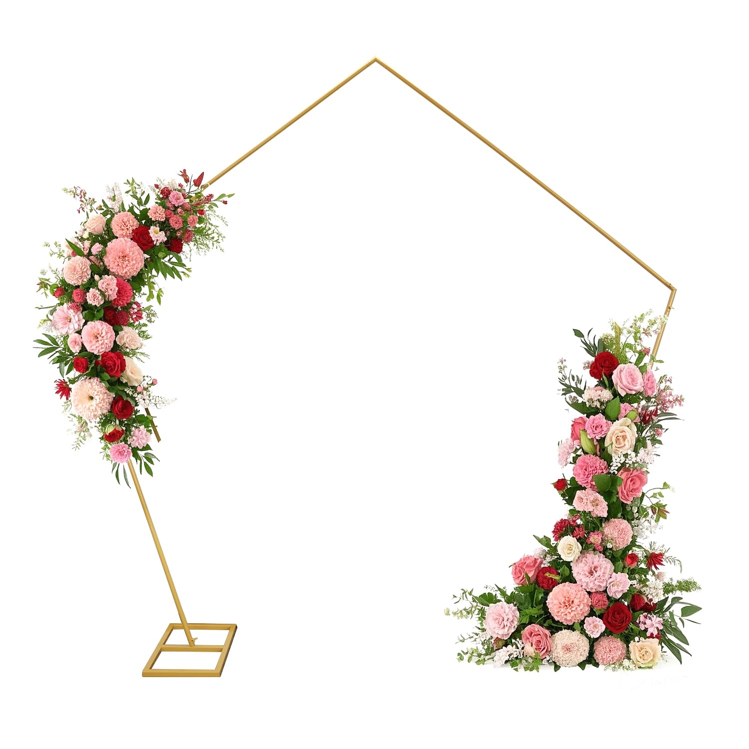 Arc support de fond de mariage pentagonal 8.2FT en métal pour fête extérieure