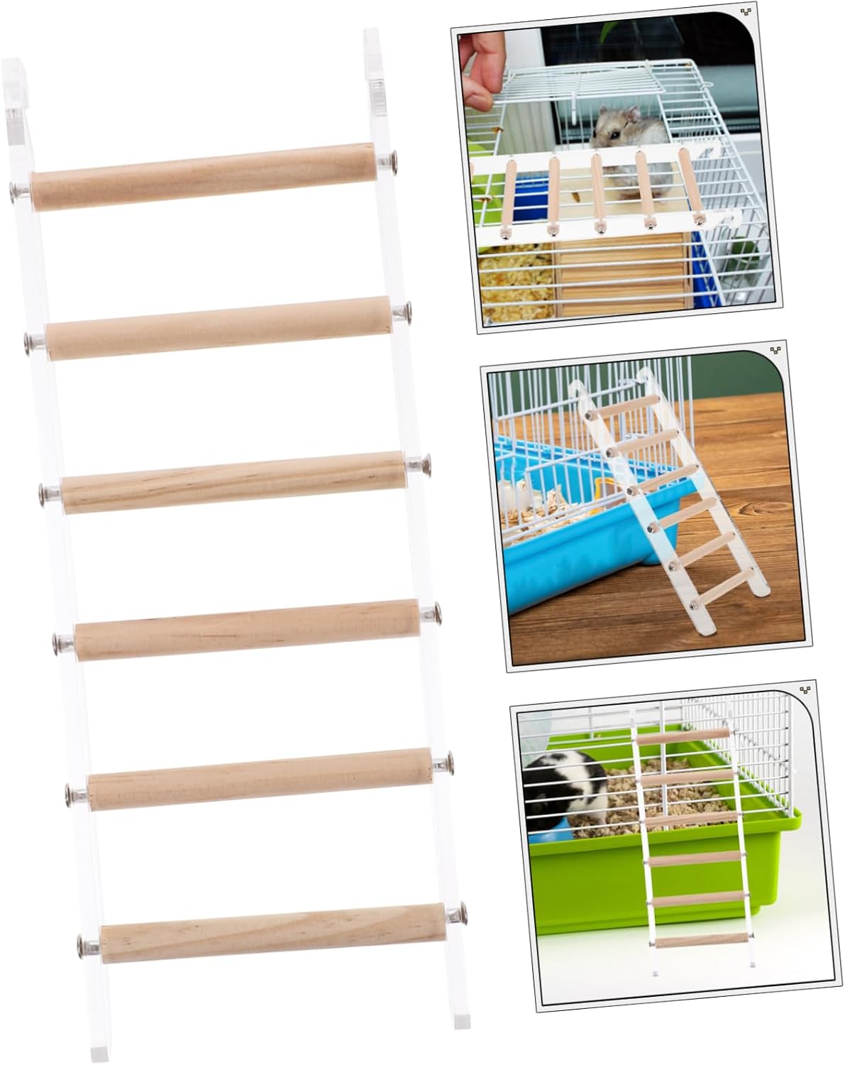 TOYANDONA Bite-Resistant Bird Climbing Ladder for Parakeets and Cockatiels Portable Parrot Hanging Ladder Toy Perch for Birdcages and Chicken