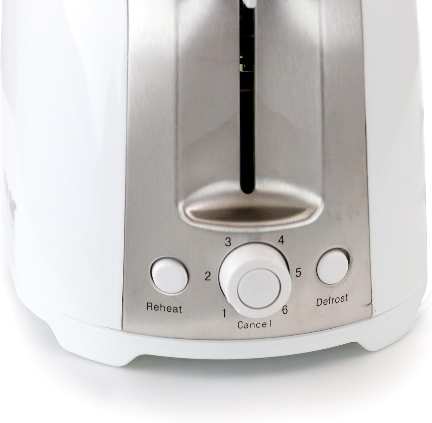 Better Chef 2-Slice Toaster | Wide-Slot | Cool Touch | Reheat & Defrost | Brushed Stainless Trim (White)