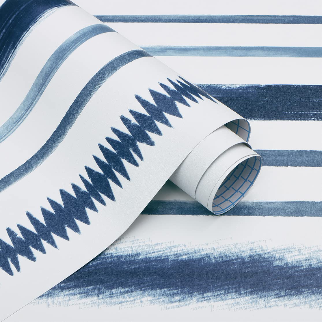 Orainege Blue Peel And Stick Wallpaper Modern Herringbone Contact Paper - View #4