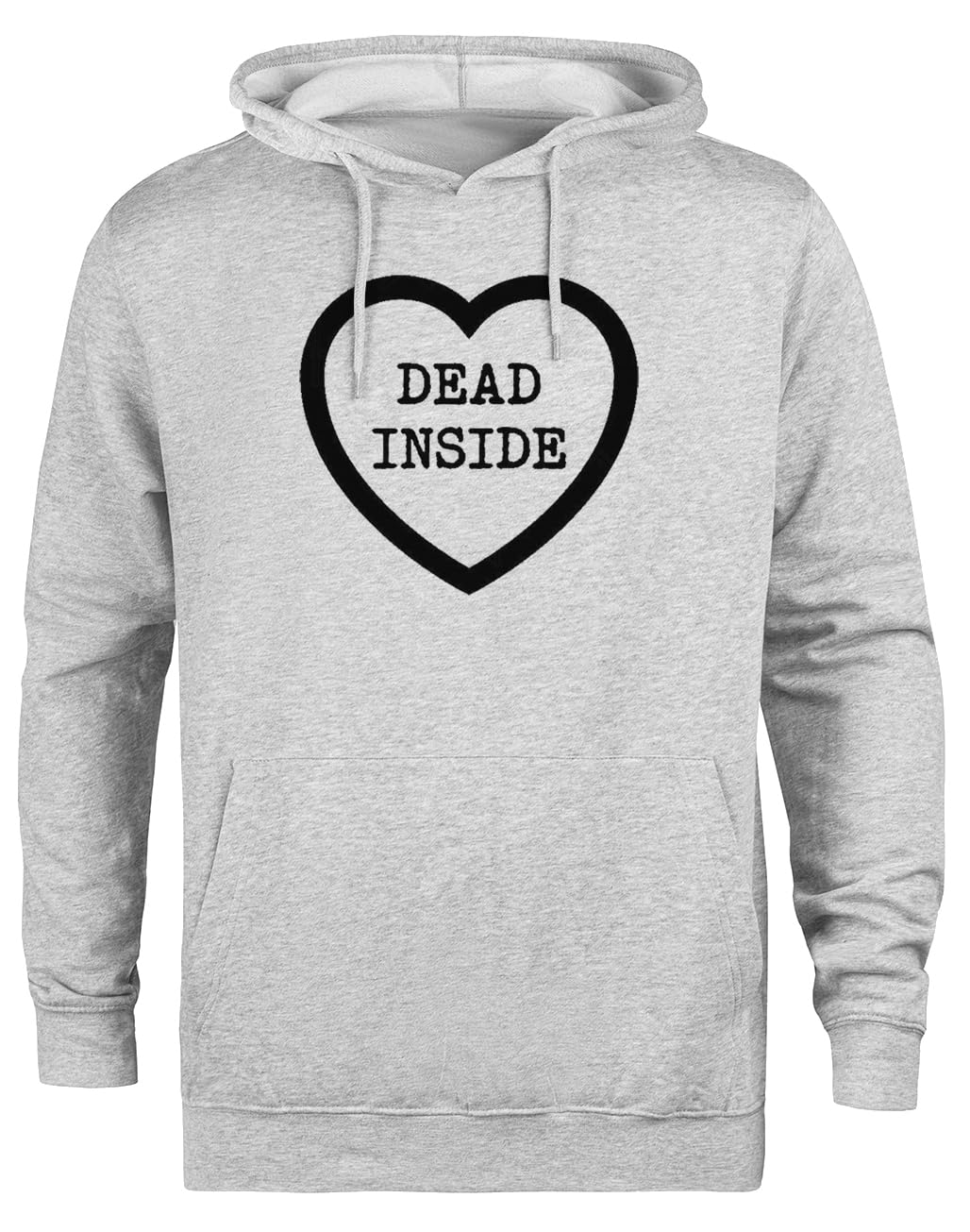 Dead Inside Felpa Grigia Unisex Eco-Friendly Unisex Grey Hoodie Eco-Friendly Hooded Jacket