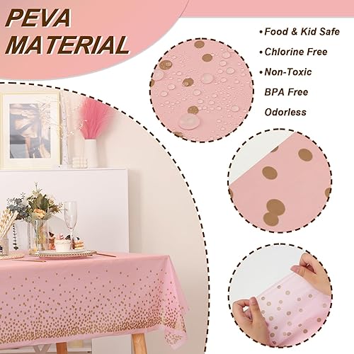 Miniatura 2 de Fixwal Mantel de plástico azul real, paquete de 6 manteles desechables de 54 x 108 pulgadas, manteles rectangulares de plástico de alta calidad para