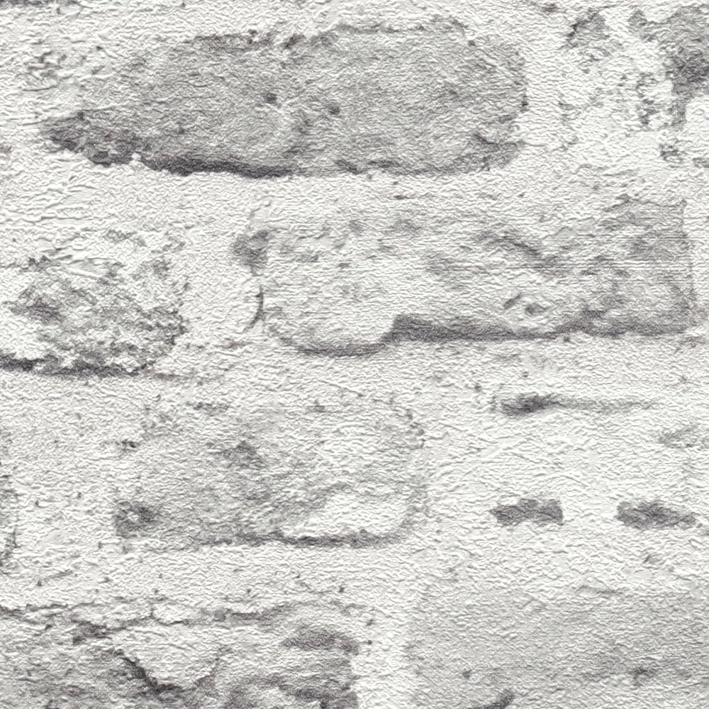 A.S. Création Papel Pintado - Papel pintado con apariencia de ladrillo en gris y blanco - Papel de pared para diferentes espacios - Papel pintado de pared de 10,05 m x 0,53 m