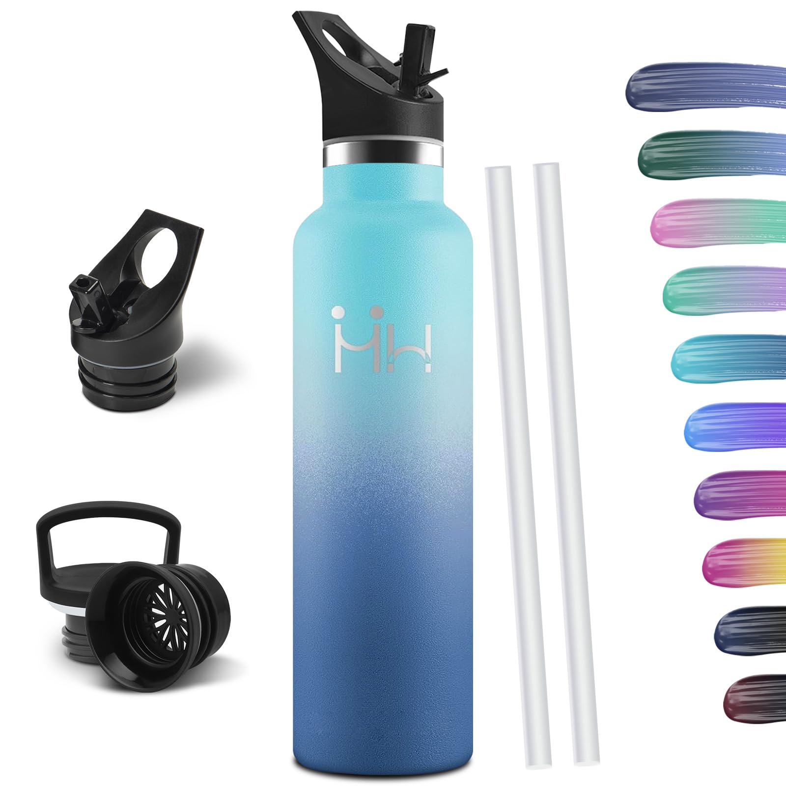 HoneyHolly Stainless Steel Water Bottle, 1000 ml Reusable BPA Free, Thermal Water Bottle, Water Bottle, Double Wall Vacuum Insulation, Thermos, Canteen for Adults, Sport