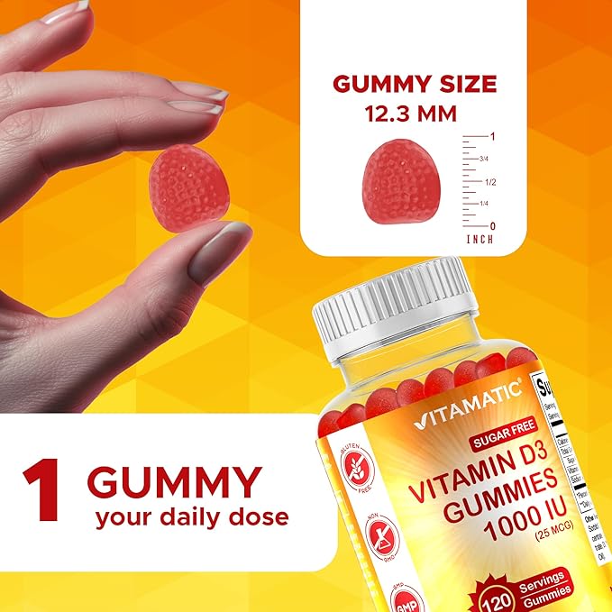 Vitamatic Vitamina D3 120 Gomitas sin Azúcar - 2 Paquetes miniatura 4