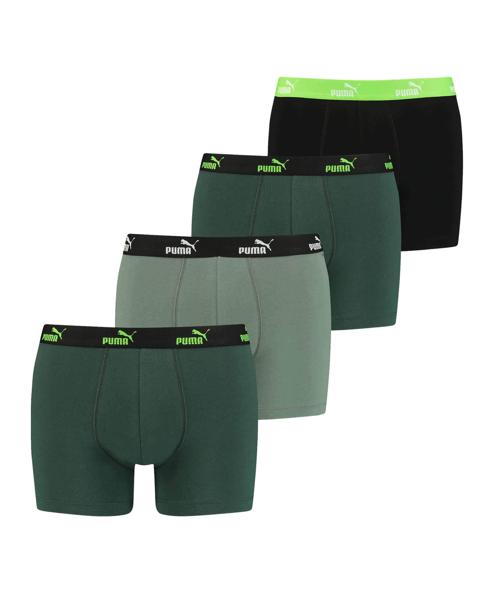 PUMAMens 4 Pack Cotton Stretch Boxer Shorts with Logo Waist Band