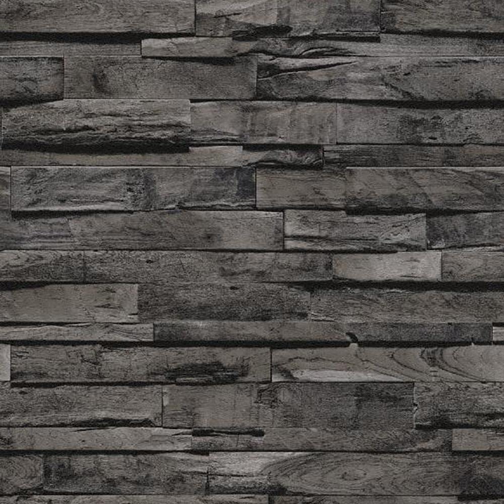Yöl Light Charcoal Slate Effect Wallpaper Erismann Paste The Wall Vinyl Textured Stone