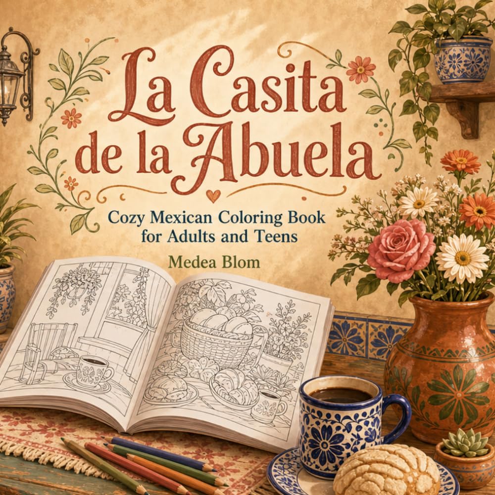 La Casita de la Abuela: Cozy Mexican Coloring Book for Adults and Teens