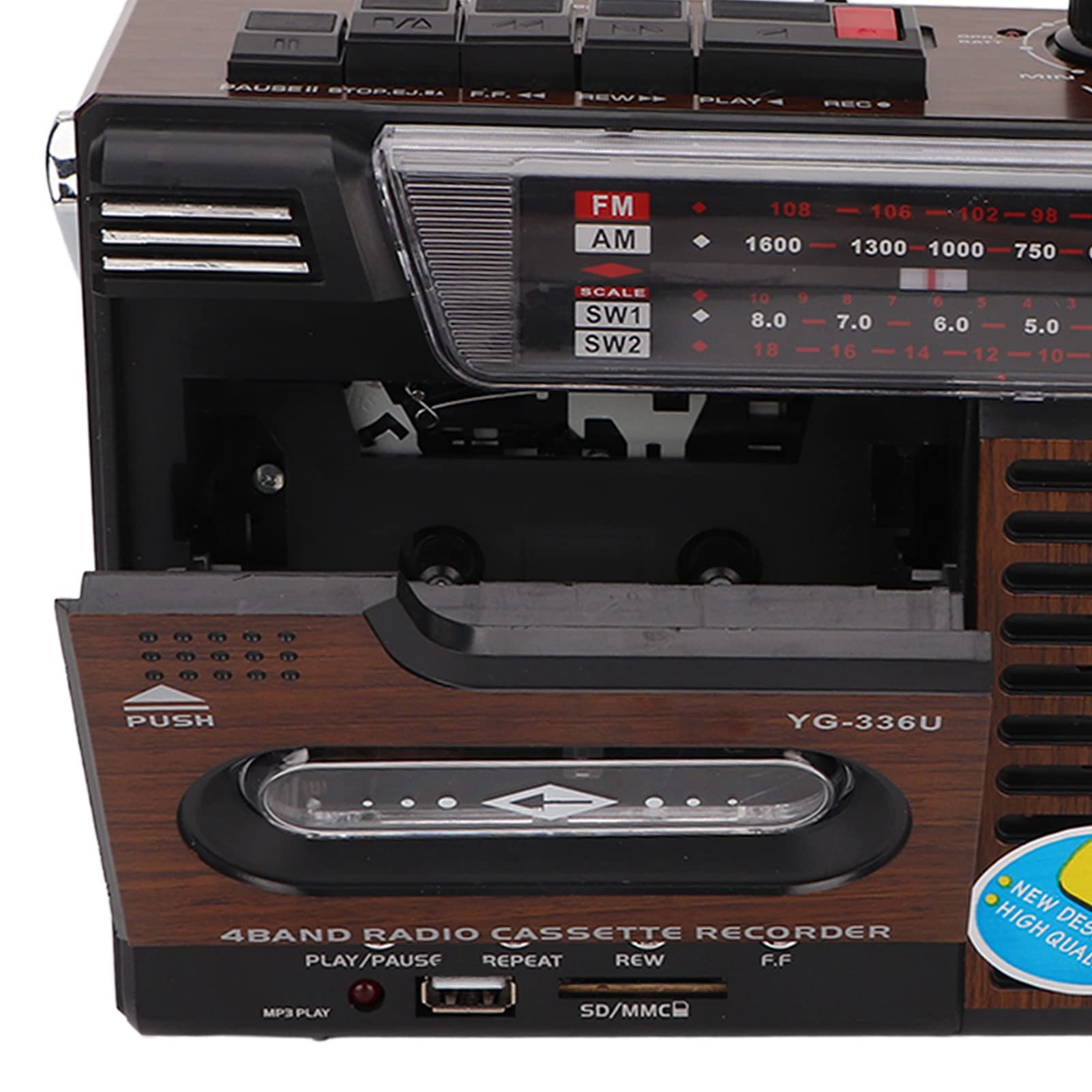 Przenośny odtwarzacz kasetowy, radio AM-FM, magnetofon kasetowy w stylu retro do domu i rozrywki, doskonała jakość dźwięku, częstotliwość robocza 530-1600 kHz,