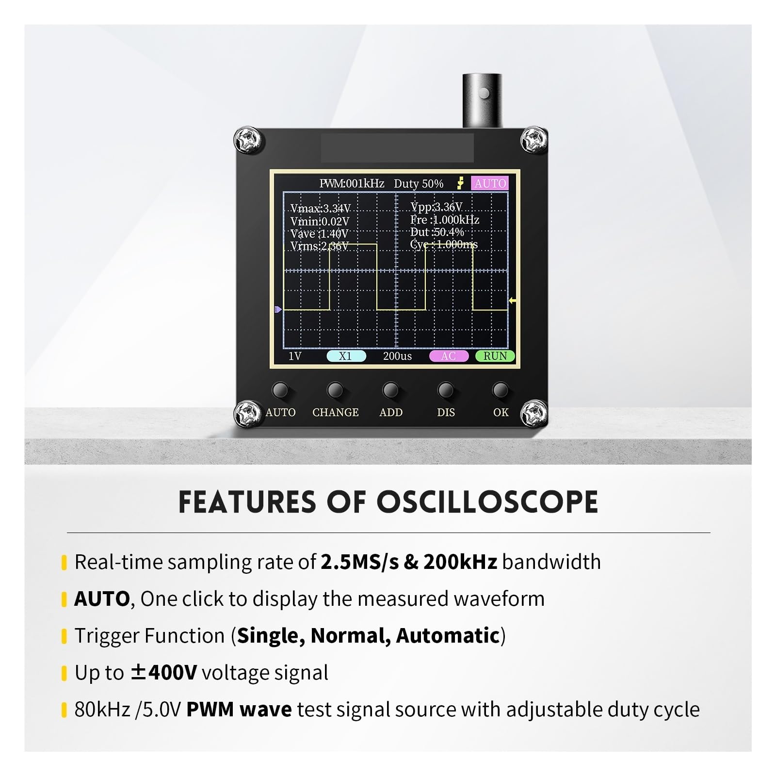 Aggiornamento del firmware oscilloscopio digitale portatile 2,5 MSa/s 200 larghezza di banda analogica Veloce E Preciso(Without BAT.)