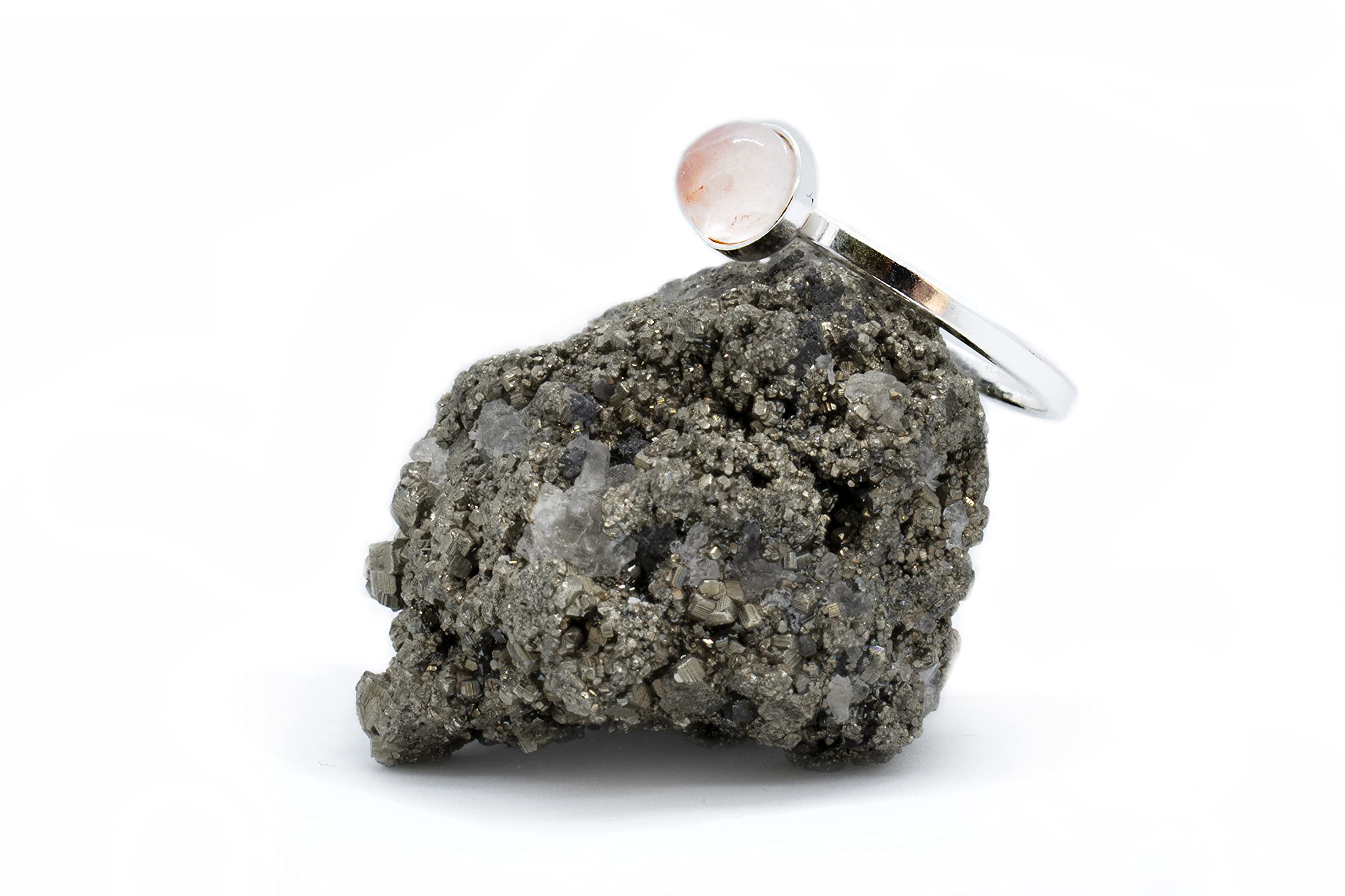 Anillo de Plata 925 con Cuarzo Rosa (Piedra Natural) 6mm