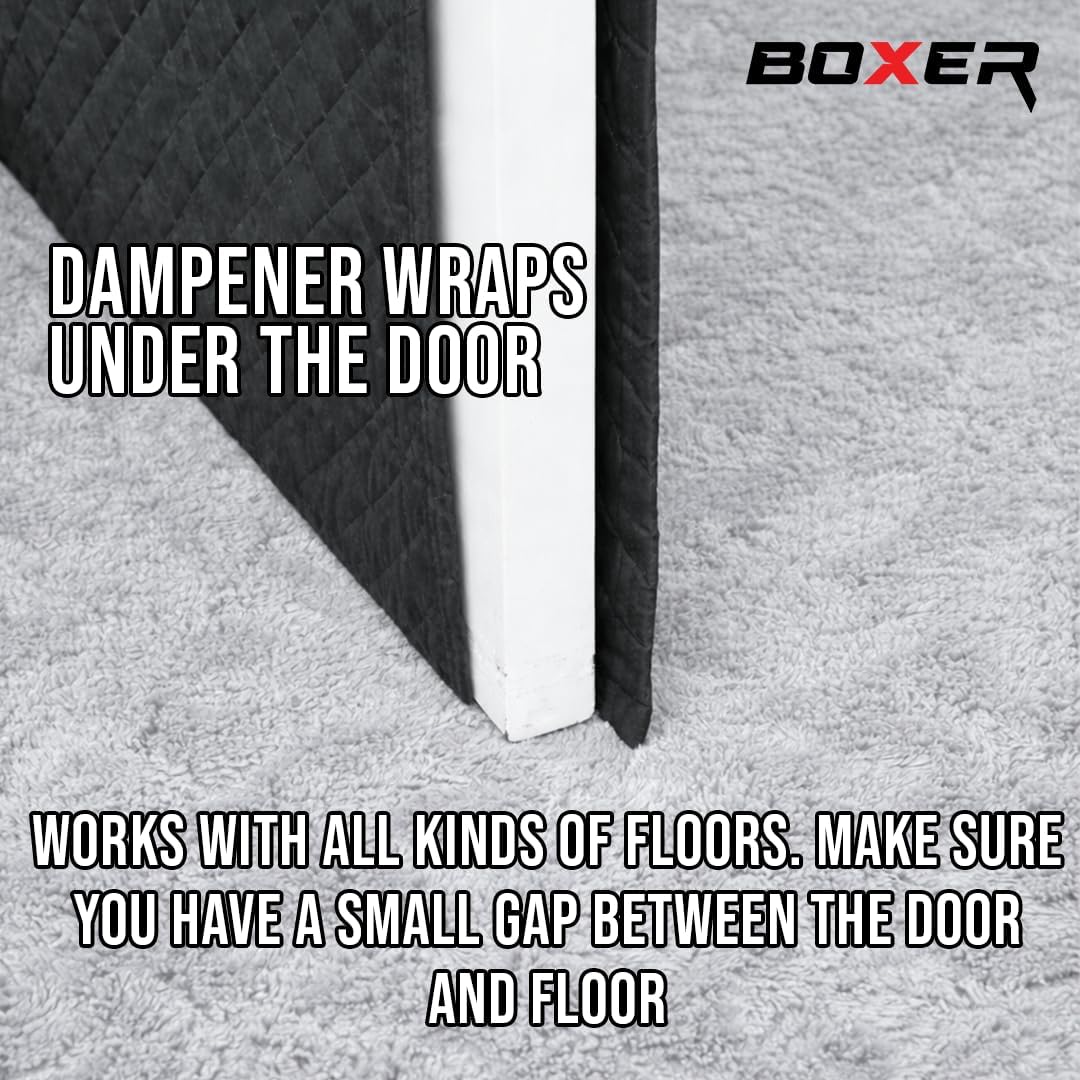 BoxerTools Door Sound Dampening Blanket Universal 80" x 35" - Easy Hanging - Diamond Stitching, Double Sided, Acoustic Treatment Blanket, Insulated, Sound Reducing