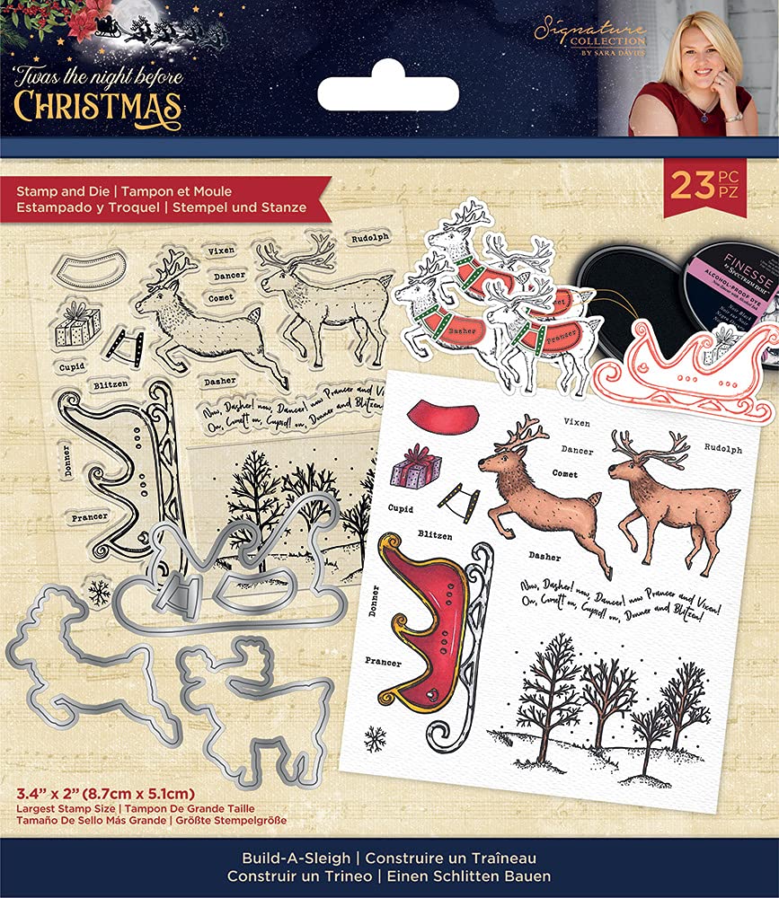 Sara Signature Collection - 'TWAS The Night Before Christmas Stamp & Die - Build-A-Sleigh