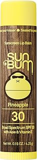 Sun Bum SPF 30 Sunscreen Pineapple Lip Balm - Moisturizing Aloe Vera and Vitamin E - Vegan and Cruelty Free - Broad Spectrum UVA/UVB Lip Protection - 0.15 oz Stick