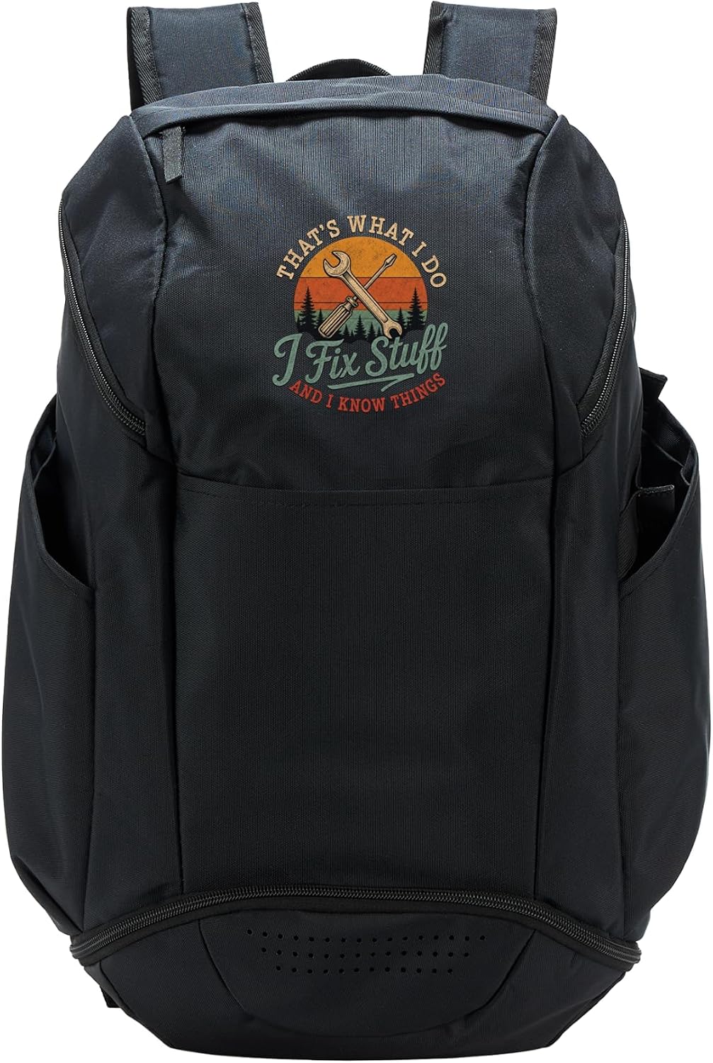 Vintage Tools Over Sunset Illustration Sport Backpack