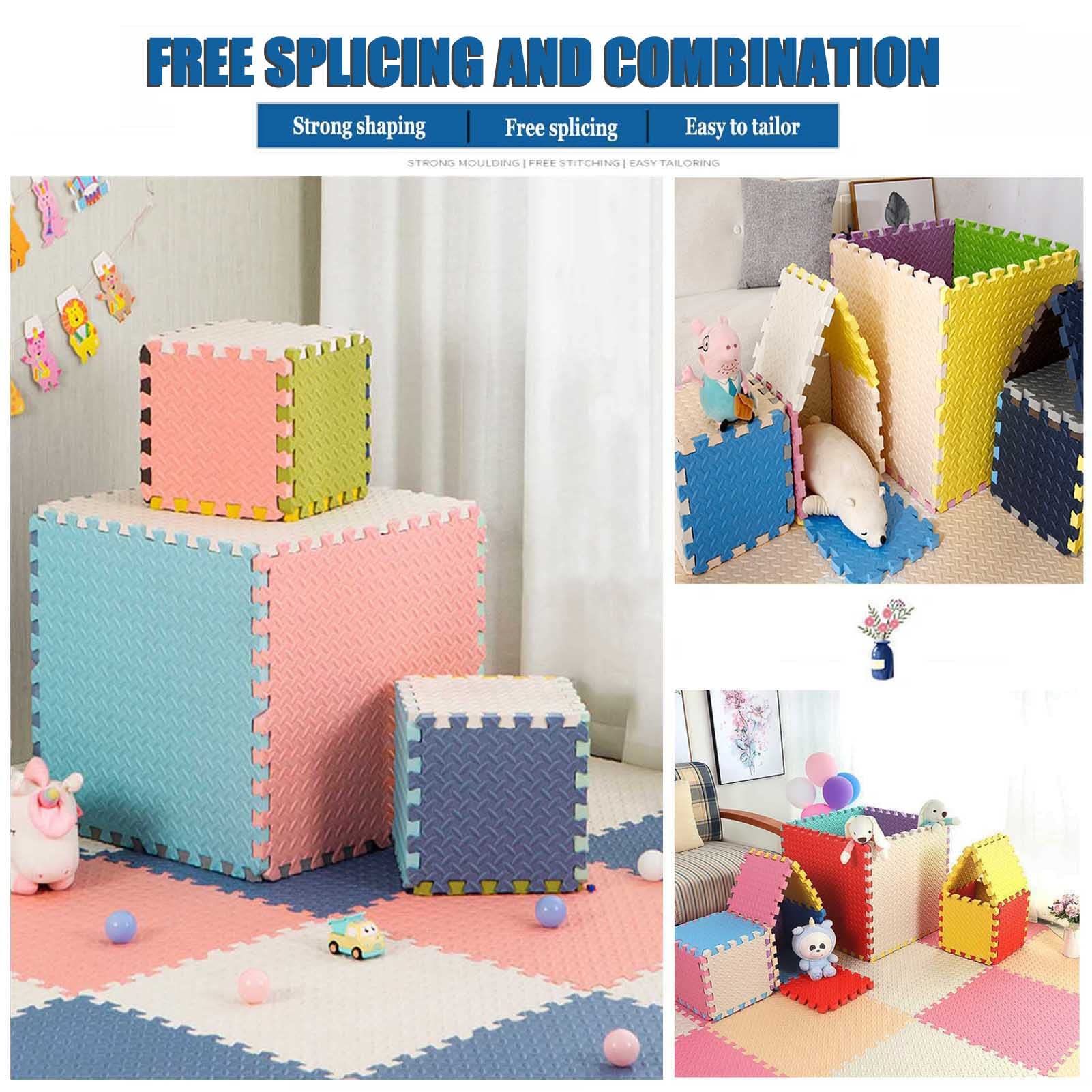 Puzzlematte 60X60x2.5Cm Ineinandergreifende Bodenschutzmatte Weich rutschfest Puzzle Spielmatte,Krabbelmatte Wasserfest Schutzmatte Puzzlematte Für Home Gym, Kindergarten, Yoga Raum,S,12Pcs