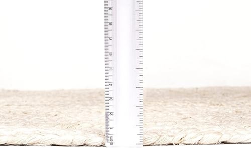 Miniatura 10 de Hausattire Alfombra trenzada de yute tejida a mano, 5 x 8 pies, natural, reversible, estilo bohemio, para sala de estar, cocina, dormitorio, 60 x 96