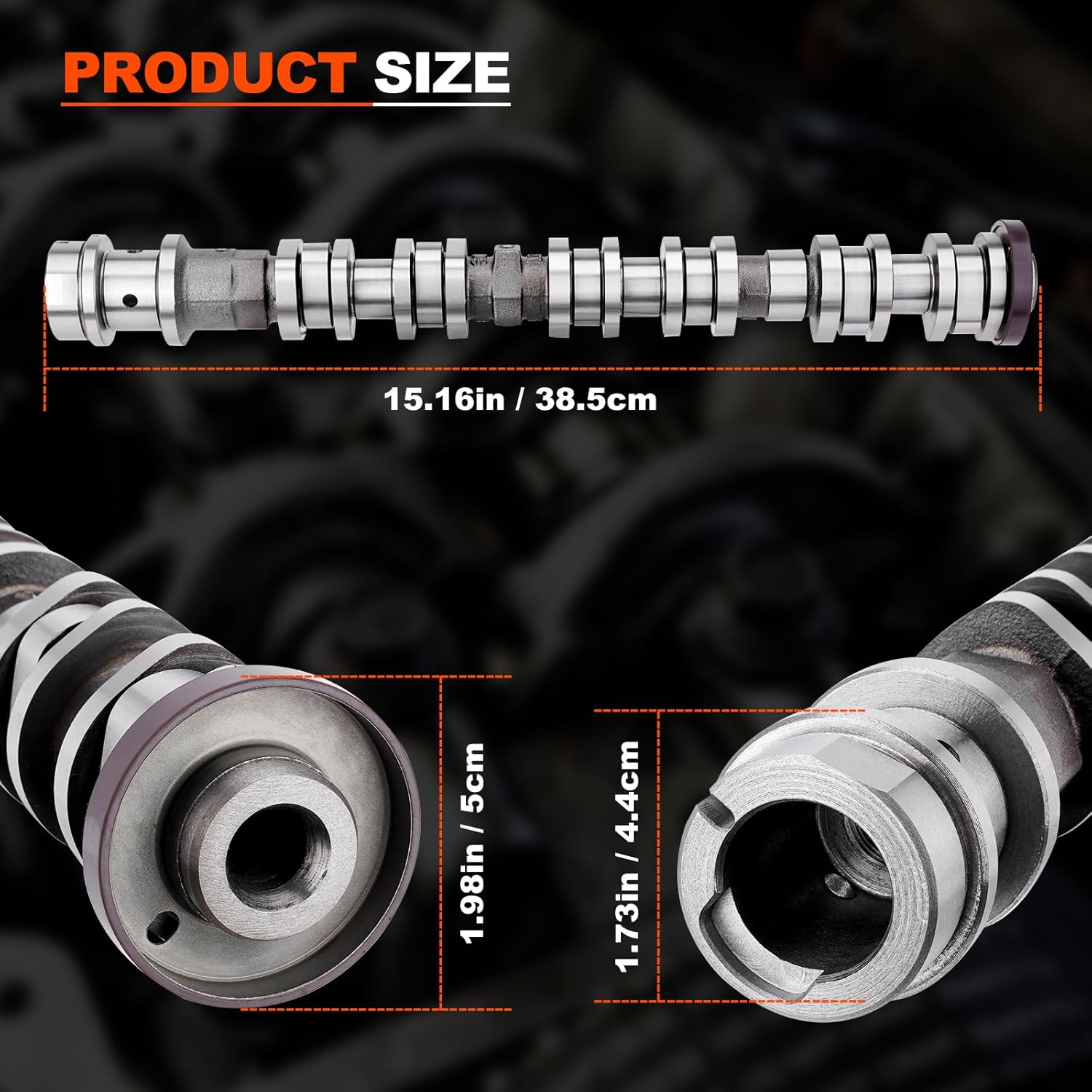 Left Side Intake Camshaft 5047912AD Compatible with Dodge Durango, Chrysler, Jeep Wrangler Grand Cherokee, Ram 1500 3.6L V6 Engine Replaces for 5047912AA 5047912AB 5047912AC