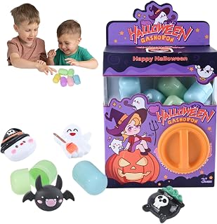 Qizeroty Mini Distributeur Automatique De Jouets pour Garçons Et Filles, Jouets Gashapon d'halloween, Œufs en Aveugle, Distributeur Automatique De Jouet, Jeu De Chenille D'intérieur d'halloween