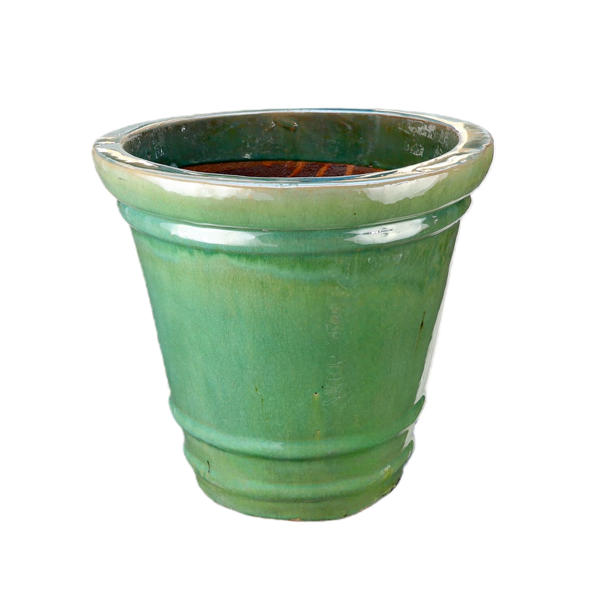 Steinzeug-Blumentopf/Pflanzkübel Conca Jade-Grün 24x23cm frostfest