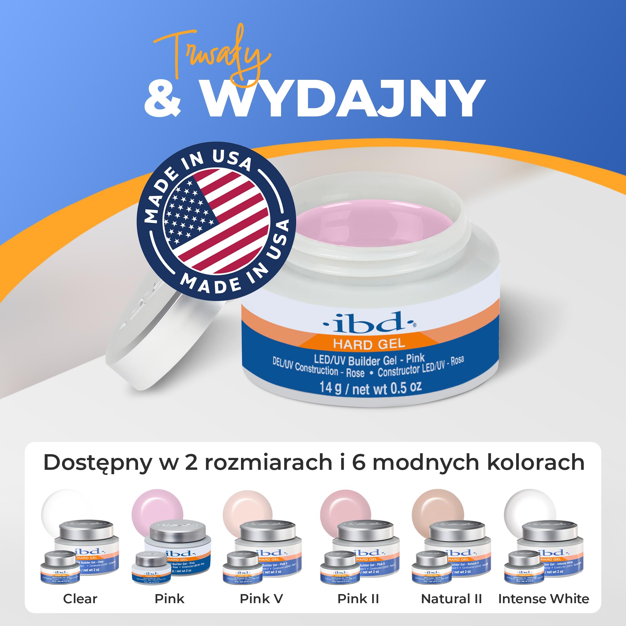 IBD Hard Gel - LED/UV Builder Gel Pink, 1 opakowanie (1 x 14 g) - MADE IN USA - Stylizacja paznokci w domu - bez wizyt i hałaśliwych salonów stylizacji paznokci