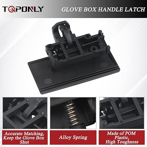 Miniatura 10 de TQPONLY Manija de compartimento con pestillo para guantera compatible con Ford F150 F250 F350 F450 Edge Lincoln MKX 2008-2016 para lado del pasajero