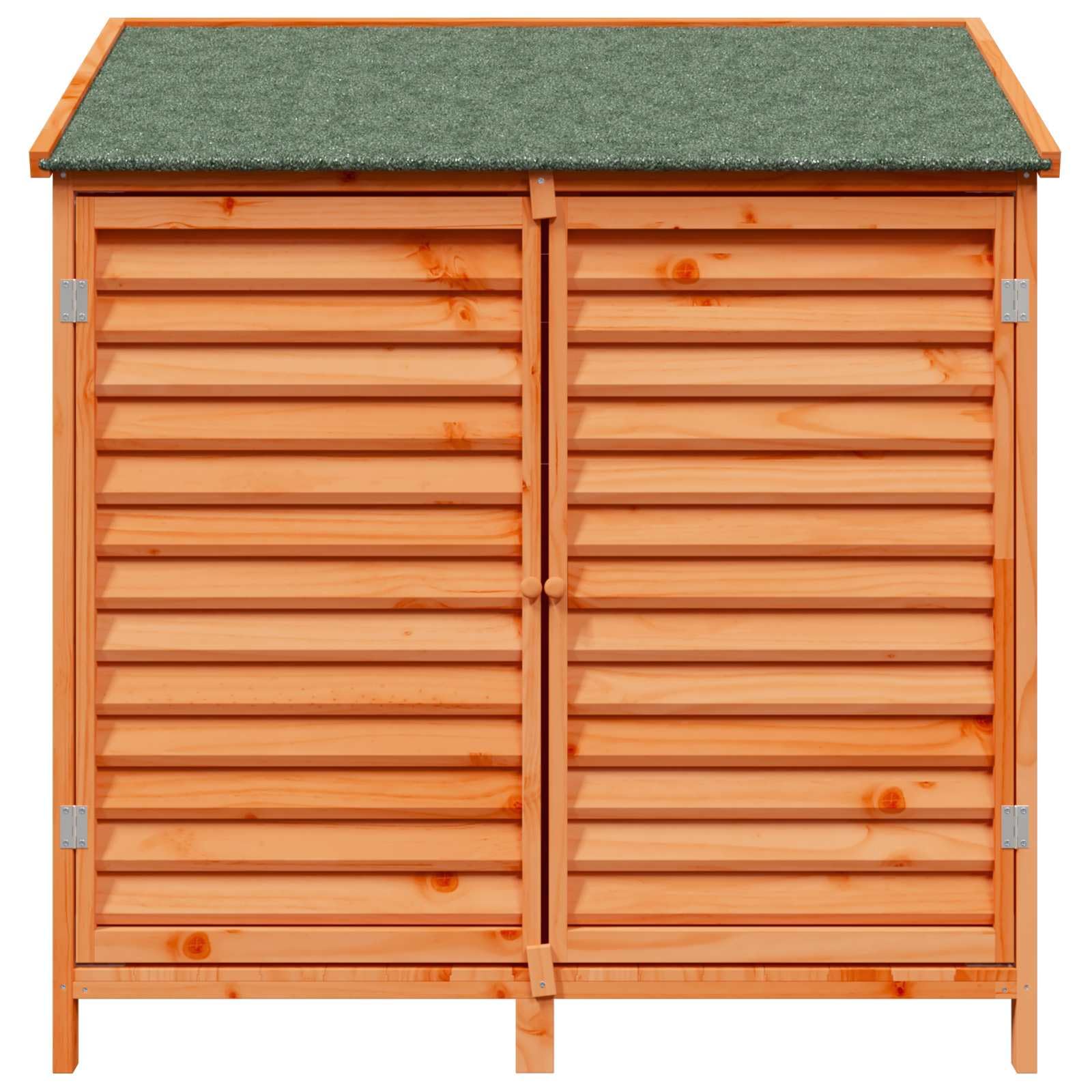 Szopa ogrodowa brązowa ze świerku, 106 x 56 x 113,5 cm, odporny na warunki atmosferyczne dach asfaltu, drzwi wentylacyjne, szopa na narzędzia, szopa rowerowa, schowek na podwórko ogrodowe