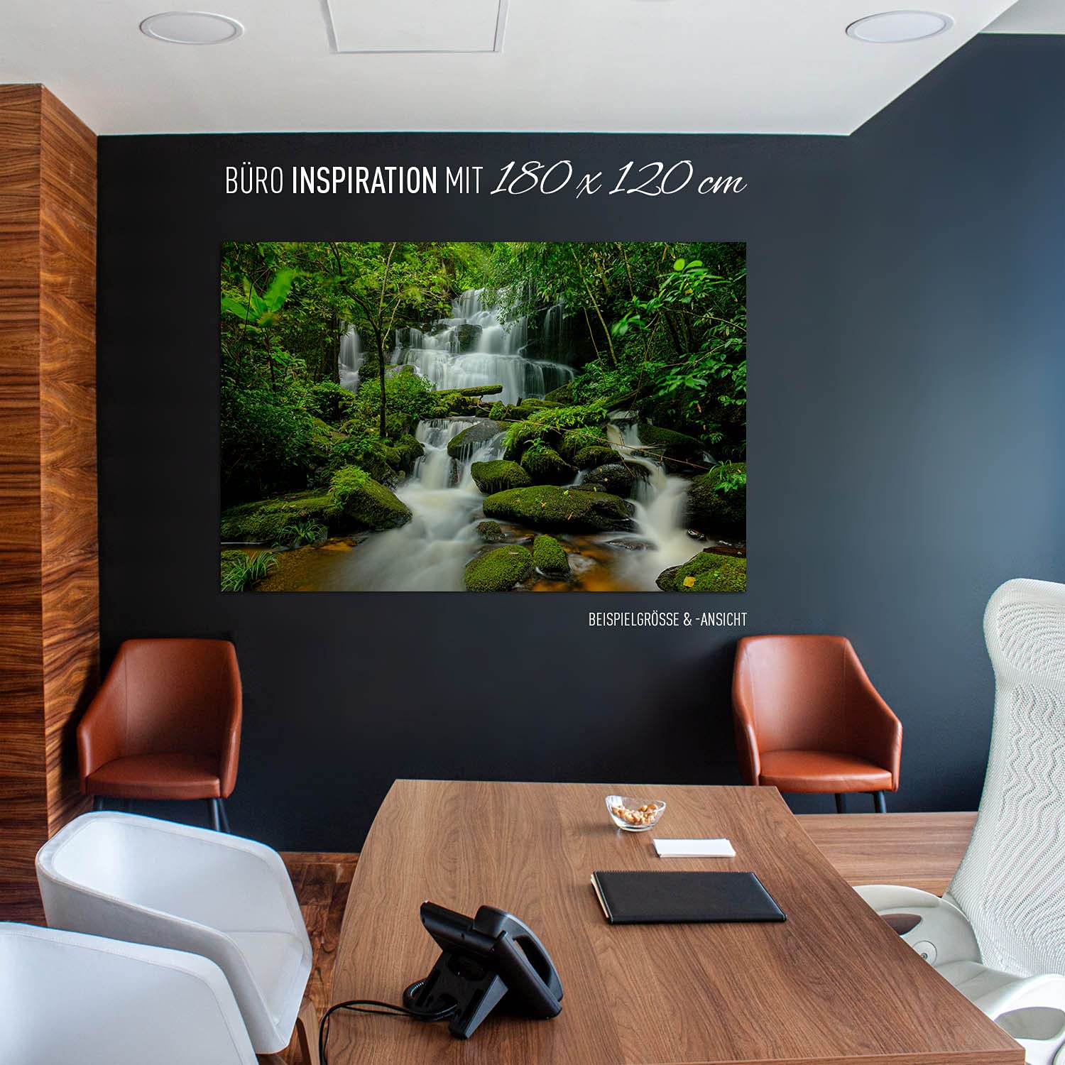 BilderKing Wandbild Wasserfall Regenwald - 200cm x 150cm Poster matt