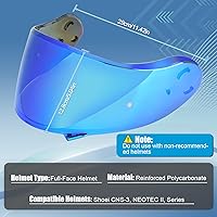 Vista 4 de Visera de casco de viento de motocicleta, resistente a los arañazos, resistente al viento, lente protectora de PC de cara completa para CNS-3, Azul