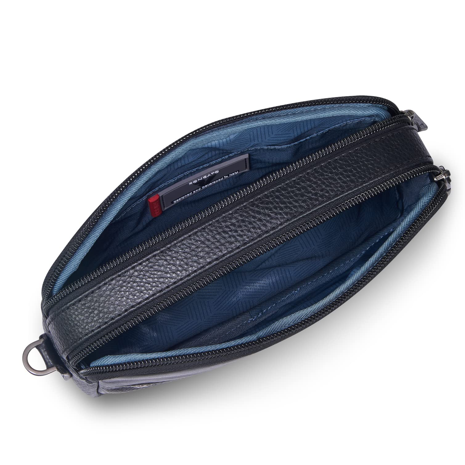 RONCATO Alaska pochette uomo vera pelle con zip Nero