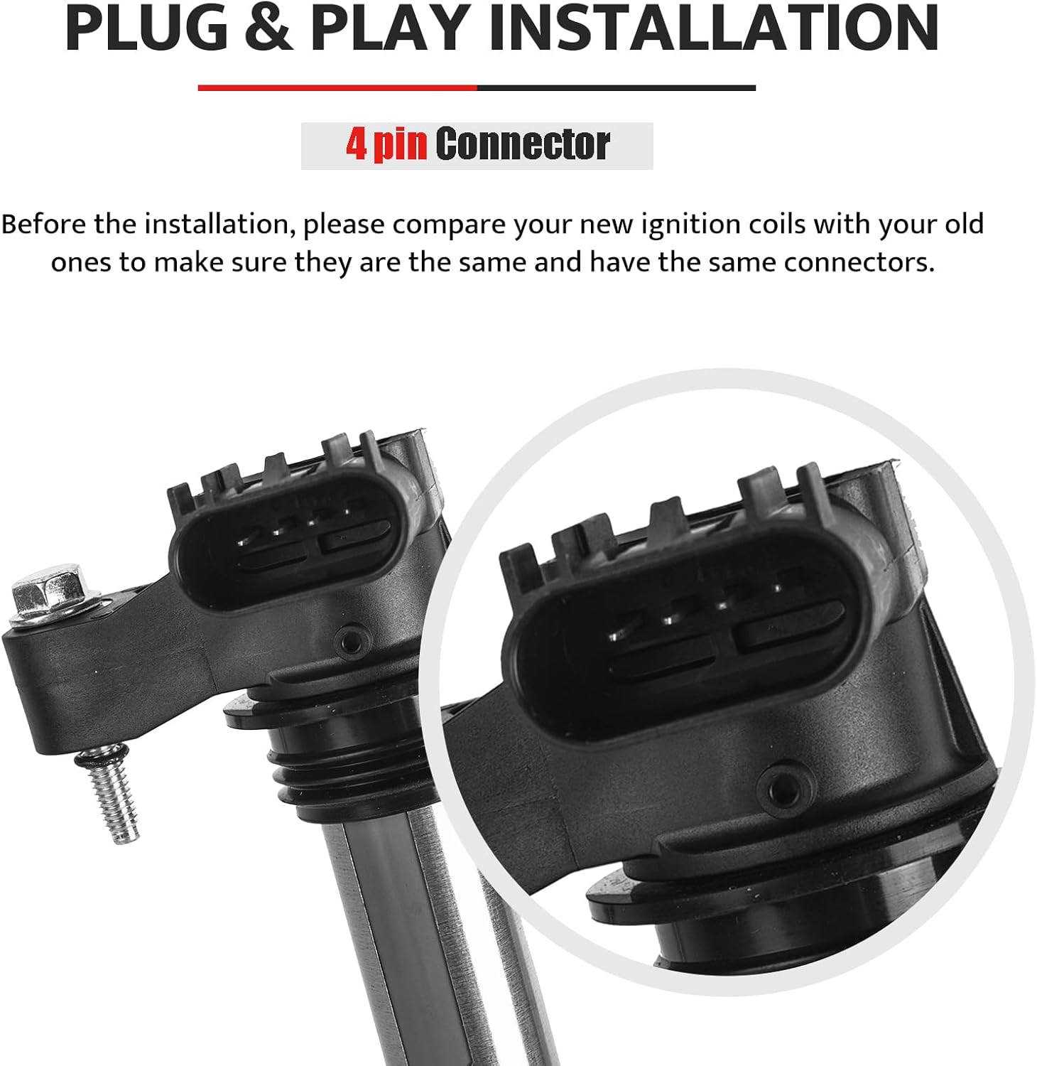 Ignition Coil Pack Spark Plugs Set of 6 fit for V6 3.0 3.6 GMC Acadia Terrain, Chevy Impala Malibu Camaro Traverse, Cadillac CTS SRX STS, Buick Enclave LaCrosse, Pontiac Saturn Outlook Vue, UF569