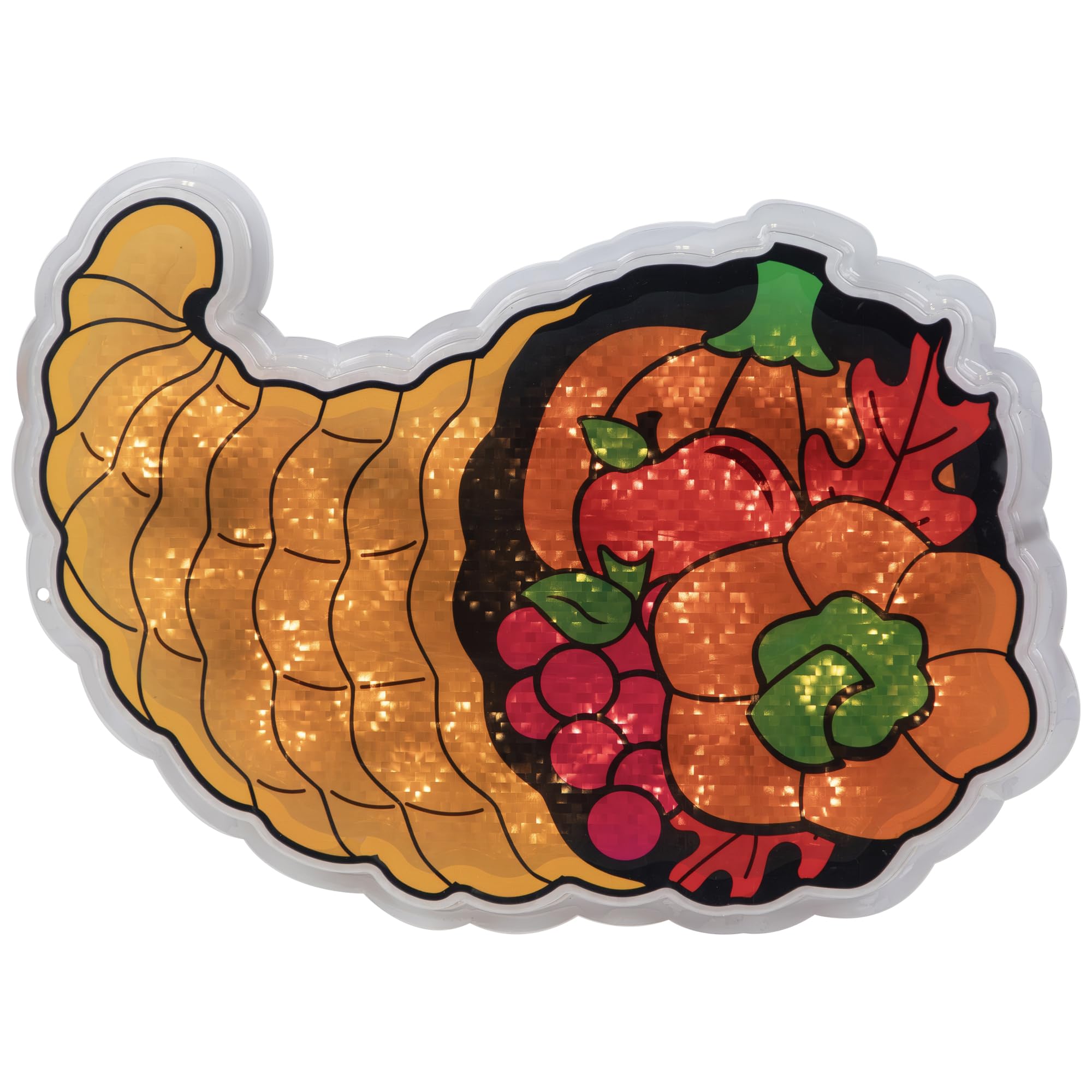 Lighted Cornucopia Thanksgiving Window Silhouette Decoration - 16