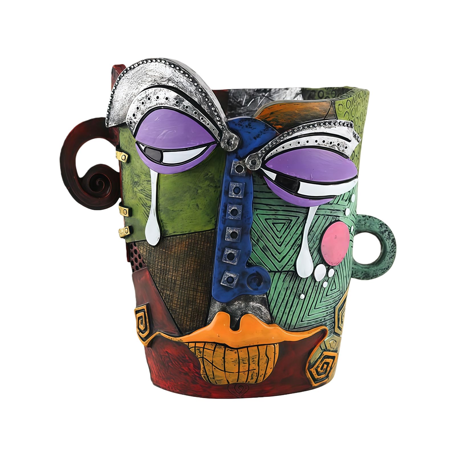 Linvimia Modern Sculpture Planter Abstract Face Art Crafted Skilled Resin for Living Room or Garden Decoration Flower Pot