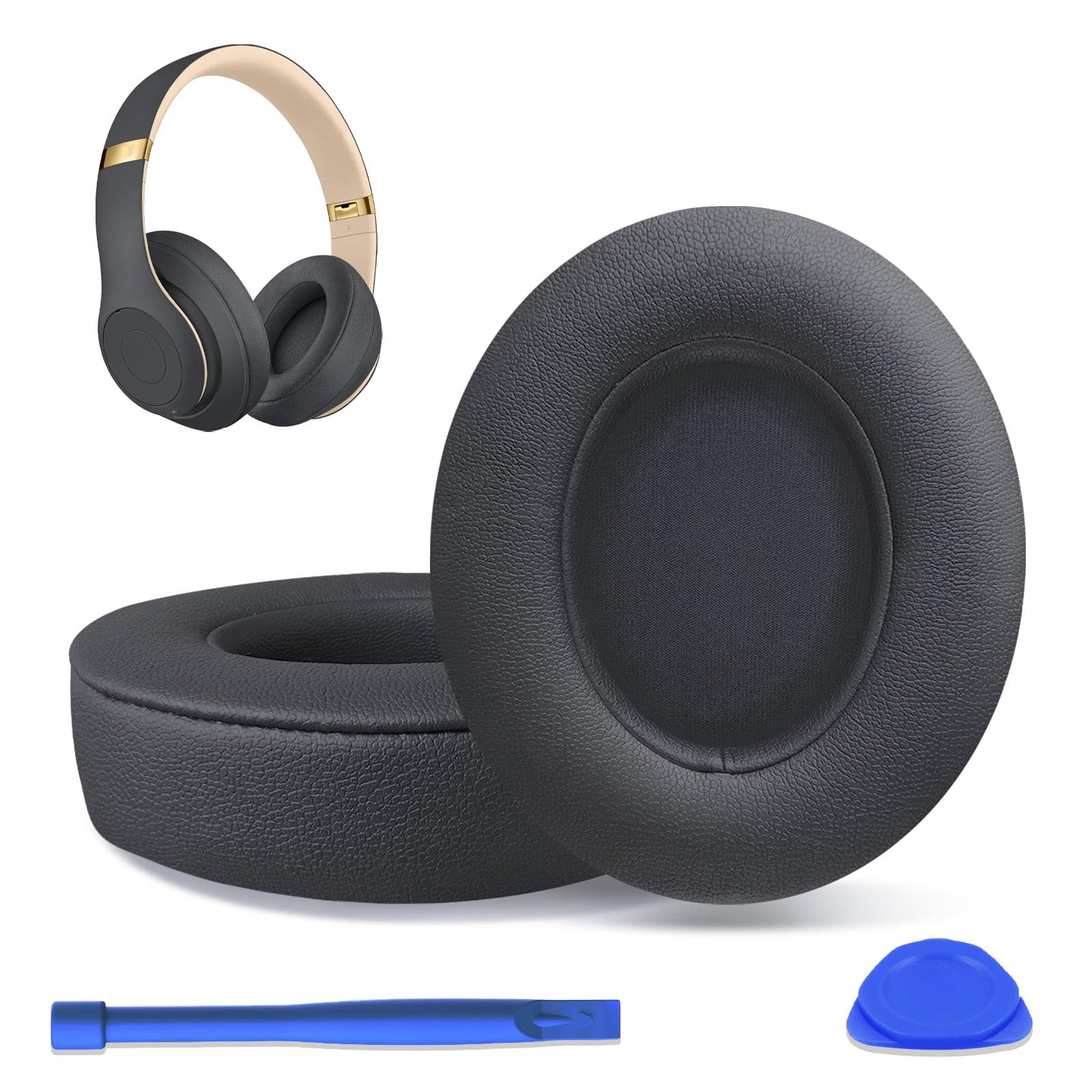 Replacement Ear Pads for Beats Studio 2 & Studio 3 Wired & Wireless Headphones, Ear Cushions, Ear Cups Cover Repair Parts (Shadow Gray)