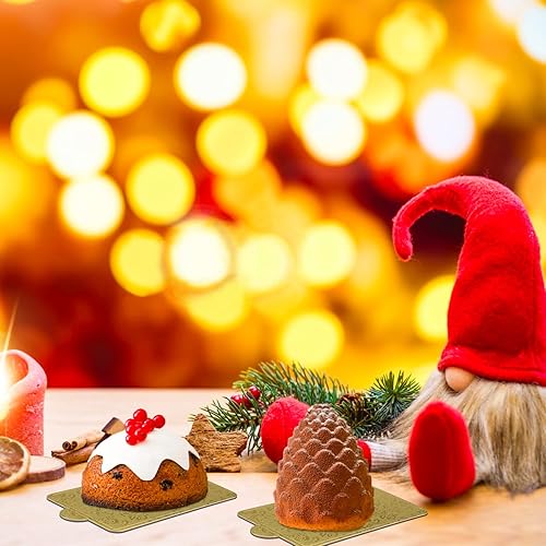 Vista 19 de Lainrrew Mini tablas para tartas, 200 unidades, color dorado, estampado floral, cuadrado, cartón, apto para alimentos, a prueba de grasa, resistente